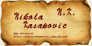 Nikola Kasapović vizit kartica